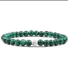 Natural Malachite Tiger Eye Stone Beads Bracelet